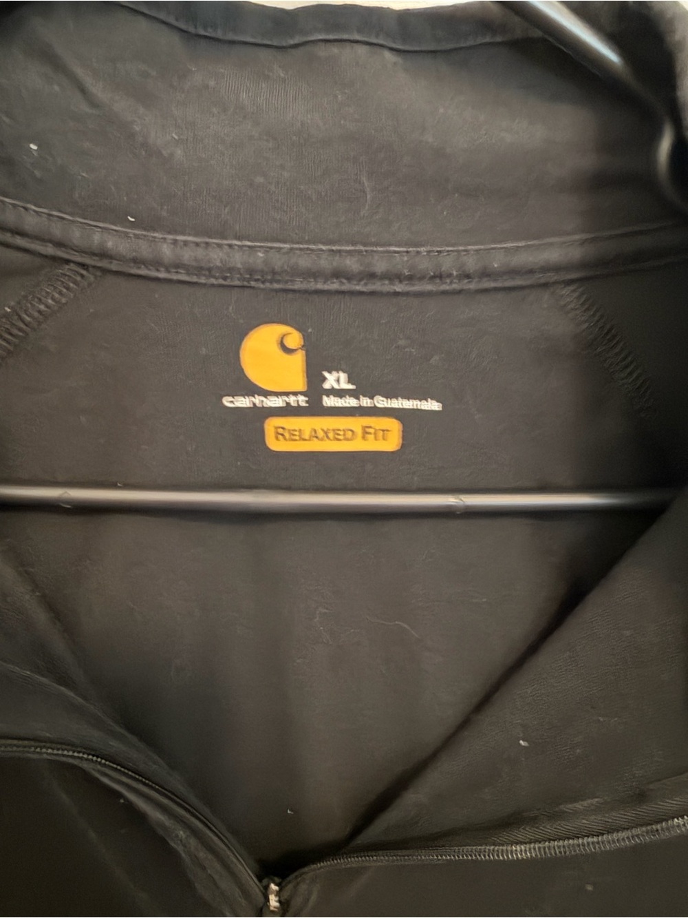 Carhartt Black Quarter-Zip Pocket Pullover - Picture 2 of 2
